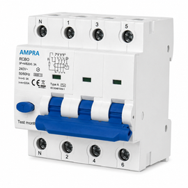 Ampra RCBO 3P+N B20 30mA